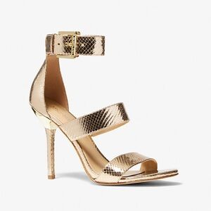 Michael Kors Gold Strappy High Heel Sandals